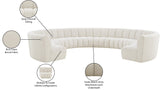 Infinity Boucle Fabric Soft Contemporary 10pc Modular Sectional with Deep Channel Tufting Design