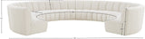 Infinity Boucle Fabric Soft Contemporary 10pc Modular Sectional with Deep Channel Tufting Design