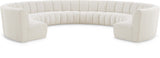 Infinity Boucle Fabric Soft Contemporary 10pc Modular Sectional with Deep Channel Tufting Design