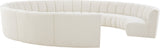 Infinity Boucle Fabric Modern 11pc. Modular Sectional Sofa with Deep Channel Tufting Design