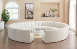 Infinity Boucle Fabric 12pc Modular Sectional Sofa with Deep Channel Tufting for Modern Living