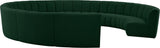 Infinity Boucle Fabric Modern 11pc. Modular Sectional Sofa with Deep Channel Tufting Design
