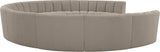 Infinity Boucle Fabric Soft Contemporary 10pc Modular Sectional with Deep Channel Tufting Design