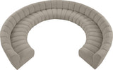 Infinity Boucle Fabric Soft Contemporary 10pc Modular Sectional with Deep Channel Tufting Design