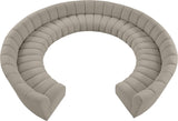 Infinity Boucle Fabric Modern 11pc. Modular Sectional Sofa with Deep Channel Tufting Design