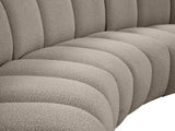 Infinity Boucle Fabric Modern 11pc. Modular Sectional Sofa with Deep Channel Tufting Design