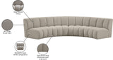 Infinity Boucle Fabric Modular Sectional Sofa with Deep Channel Tufting for Modern Living Spaces