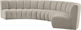 Infinity Boucle Fabric Modular Sectional - Stylish 5pc Contemporary Seating with Deep Channel Tufting