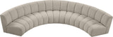 Infinity Boucle Fabric Modular Sectional - Stylish 5pc Contemporary Seating with Deep Channel Tufting