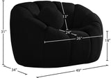 Elijah Contemporary Boucle Fabric Chair with Deep Channel Tufting and Accent Pillow for Comfort