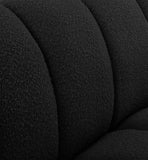 Elijah Contemporary Boucle Fabric Chair with Deep Channel Tufting and Accent Pillow for Comfort