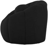 Elijah Contemporary Boucle Fabric Chair with Deep Channel Tufting and Accent Pillow for Comfort