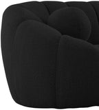 Elijah Contemporary Boucle Fabric Chair with Deep Channel Tufting and Accent Pillow for Comfort
