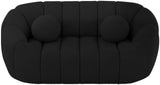 Elijah Contemporary Loveseat with Deep Channel Tufting and Accent Pillow for Ultimate Comfort
