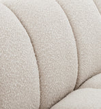 Elijah Contemporary Boucle Fabric Chair with Deep Channel Tufting and Accent Pillow for Comfort