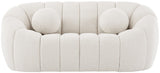 Elijah Contemporary Loveseat with Deep Channel Tufting and Accent Pillow for Ultimate Comfort