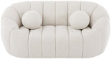 Elijah Contemporary Loveseat with Deep Channel Tufting and Accent Pillow for Ultimate Comfort