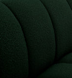 Elijah Contemporary Boucle Fabric Chair with Deep Channel Tufting and Accent Pillow for Comfort