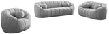 Elijah Contemporary Boucle Fabric Chair with Deep Channel Tufting and Accent Pillow for Comfort