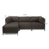 Axis 4pc Sectional Seascape Charcoal Titanium Frame