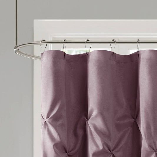 Pinch Plated Silky Shower Curtain, Plum Purple