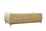 Mercer Contemporary Loveseat – Elegant Velvet Seating with Modern Design and Chrome Accents for Style