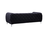 Mercer Contemporary Loveseat – Elegant Velvet Seating with Modern Design and Chrome Accents for Style