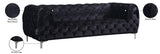 Mercer Plush Contemporary Sofa - Elegant Velvet Design with Modern Tufting and Chrome Legs for Style