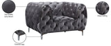 Mercer Elegant Contemporary Velvet Chair with Plush Comfort, Chrome Legs, and Modern Design