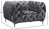 Mercer Elegant Contemporary Velvet Chair with Plush Comfort, Chrome Legs, and Modern Design
