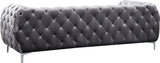 Mercer Contemporary Loveseat – Elegant Velvet Seating with Modern Design and Chrome Accents for Style