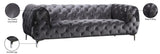 Mercer Plush Contemporary Sofa - Elegant Velvet Design with Modern Tufting and Chrome Legs for Style
