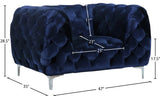 Mercer Elegant Contemporary Velvet Chair with Plush Comfort, Chrome Legs, and Modern Design