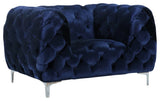 Mercer Elegant Contemporary Velvet Chair with Plush Comfort, Chrome Legs, and Modern Design