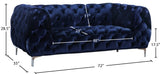 Mercer Contemporary Loveseat – Elegant Velvet Seating with Modern Design and Chrome Accents for Style