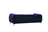 Mercer Contemporary Loveseat – Elegant Velvet Seating with Modern Design and Chrome Accents for Style