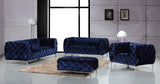 Mercer Modern Velvet Ottoman – Elegant Plush Seating with Chrome Legs for Stylish Living Spaces