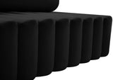 Melody Elegant Velvet Contemporary Chair with Deep Channel Tufting for Chic Modern Living Spaces