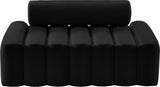 Melody Contemporary Loveseat - Chic Velvet Upholstered Seating with Deep Channel Tufting Design