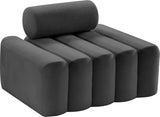 Melody Elegant Velvet Contemporary Chair with Deep Channel Tufting for Chic Modern Living Spaces