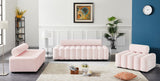 Melody Elegant Velvet Contemporary Chair with Deep Channel Tufting for Chic Modern Living Spaces
