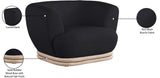 Kipton Elegant Mid-Century Modern Chair with Curved Back and Natural Oak Rubber Wood Base