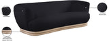 Kipton Elegant Mid-Century Modern Sofa with Curved Back and Natural Oak Finish for Cozy Living Rooms
