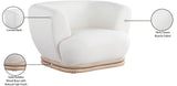 Kipton Elegant Mid-Century Modern Chair with Curved Back and Natural Oak Rubber Wood Base