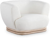 Kipton Elegant Mid-Century Modern Chair with Curved Back and Natural Oak Rubber Wood Base