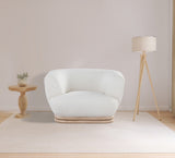 Kipton Elegant Mid-Century Modern Chair with Curved Back and Natural Oak Rubber Wood Base