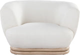 Kipton Elegant Mid-Century Modern Chair with Curved Back and Natural Oak Rubber Wood Base