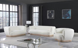 Kipton Elegant Mid-Century Modern Sofa with Curved Back and Natural Oak Finish for Cozy Living Rooms