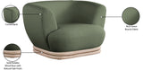 Kipton Elegant Mid-Century Modern Chair with Curved Back and Natural Oak Rubber Wood Base