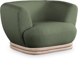 Kipton Elegant Mid-Century Modern Chair with Curved Back and Natural Oak Rubber Wood Base